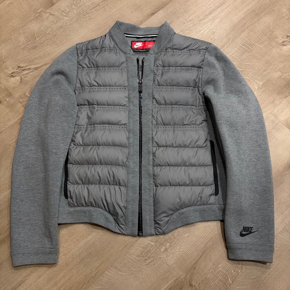 Nike Sportswear Tech Fleece Down Aeroloft 800 Grey Jacket Women's Large L Down